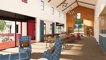 Interior sitting area and decor at Mulberry Farms, Prescott Valley, Arizona